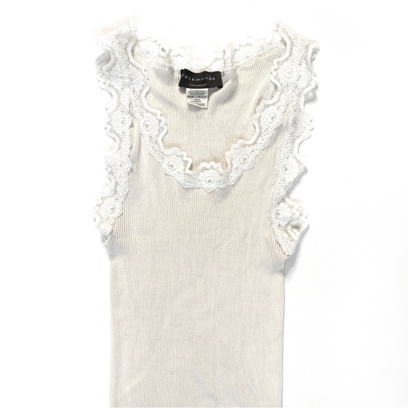 Rosemunde silk cotton lace ribbed tank top - Picture 6 of 10